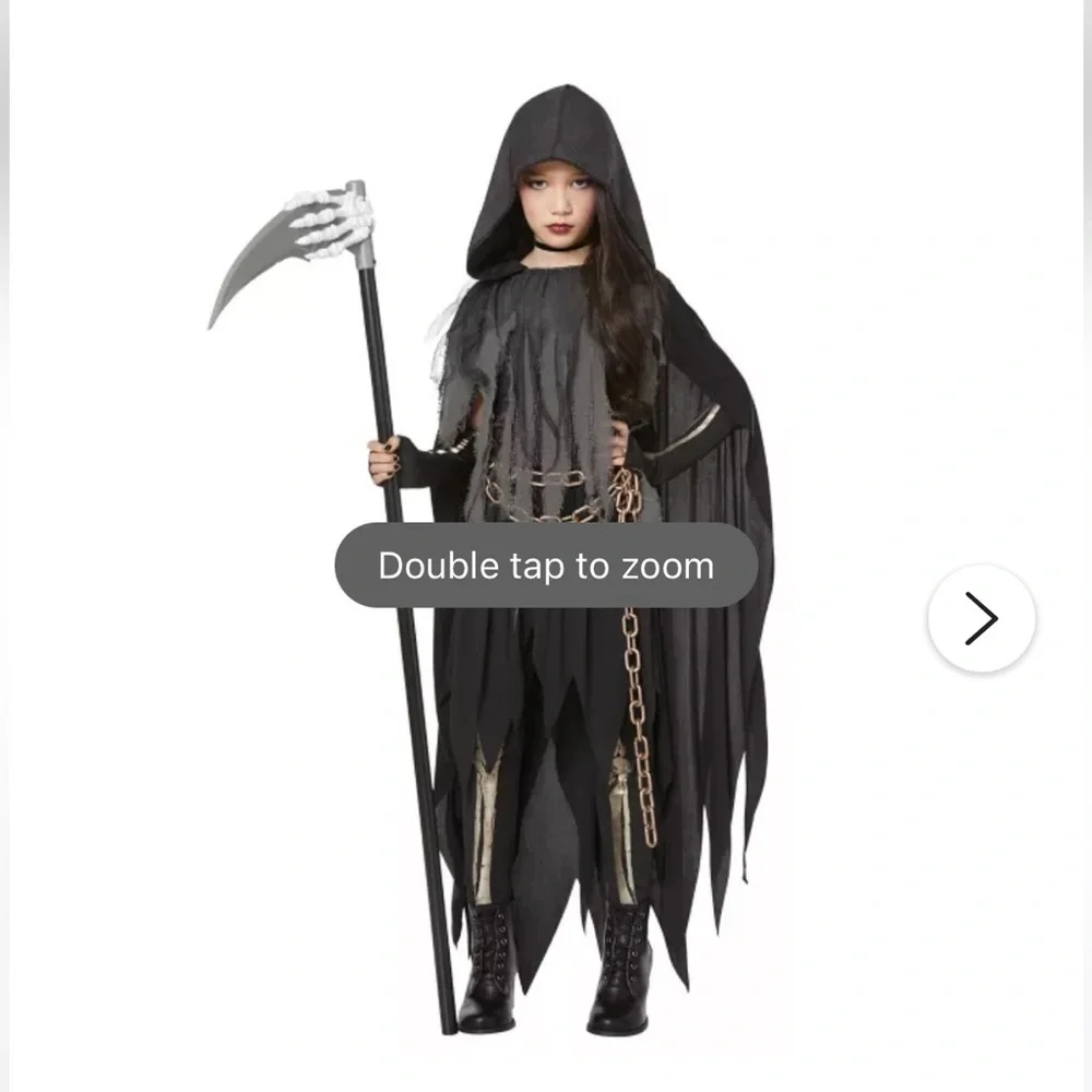 Hallloween costume Kids Dark Reaper Costume size M (8-10) - Picture 1 of 4